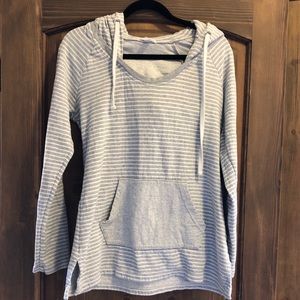 James Perse Lightweight Grey striped Hoodie